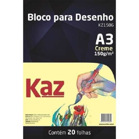 BLOCO DE DESENHO A3 BRANCO COM 20 FOLHAS