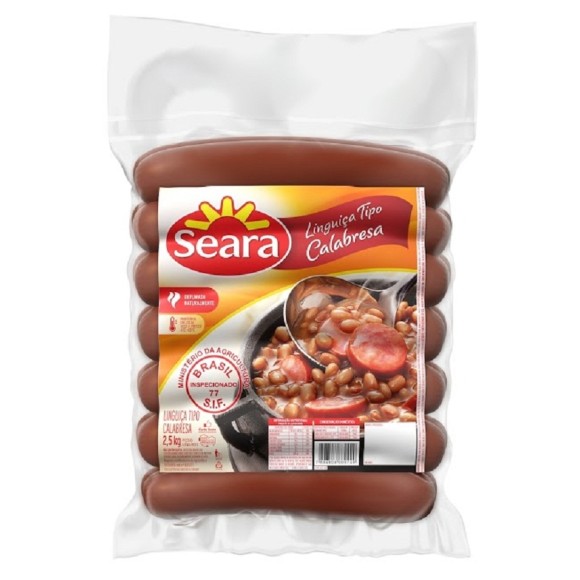 LINGUIÇA TIPO CALABRESA PACOTE COM 2,5 KG