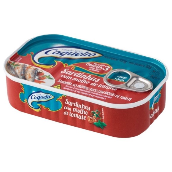 SARDINHAS EM MOLHO DE TOMATE COQUEIRO125G