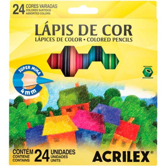 LÁPIS DE COR 24 CORES ACRILEX